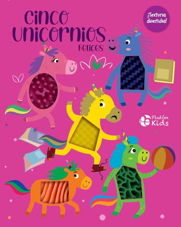 CINCO UNICORNIOS FELICES TEXTURAS DIVERTIDAS